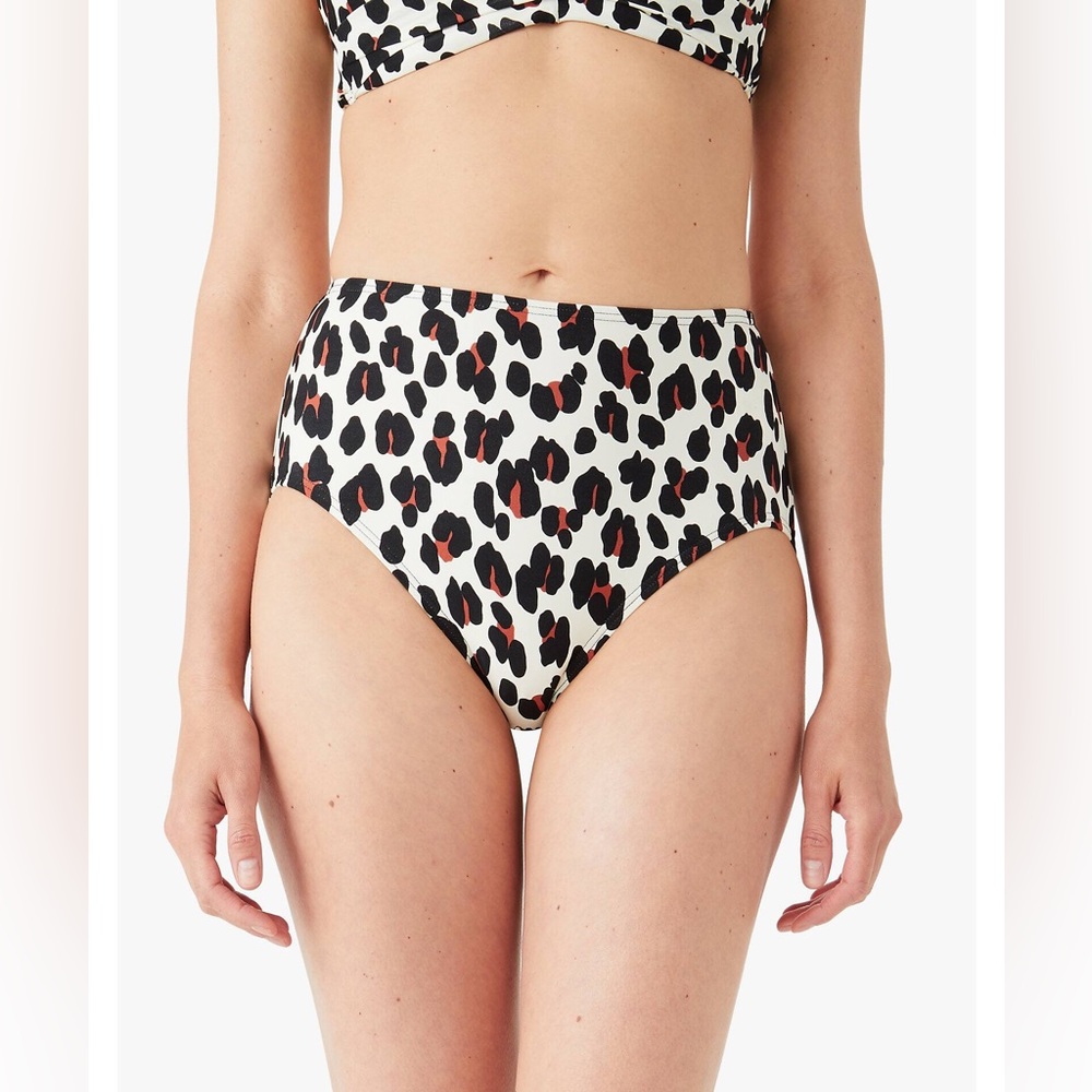 Kate Spade Fiji Feline High-Waist Bikini Bottom